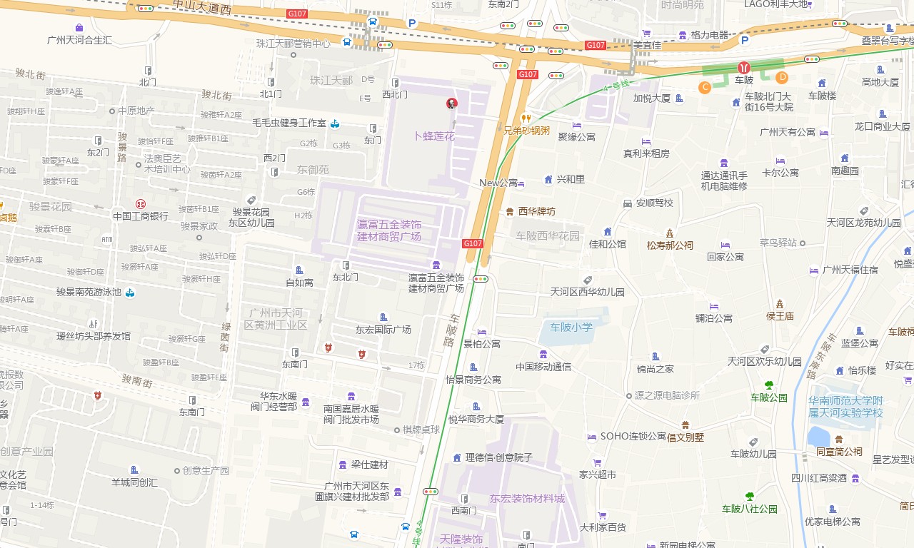 高德地图：广州市天河区车陂路113号东宏国际广场